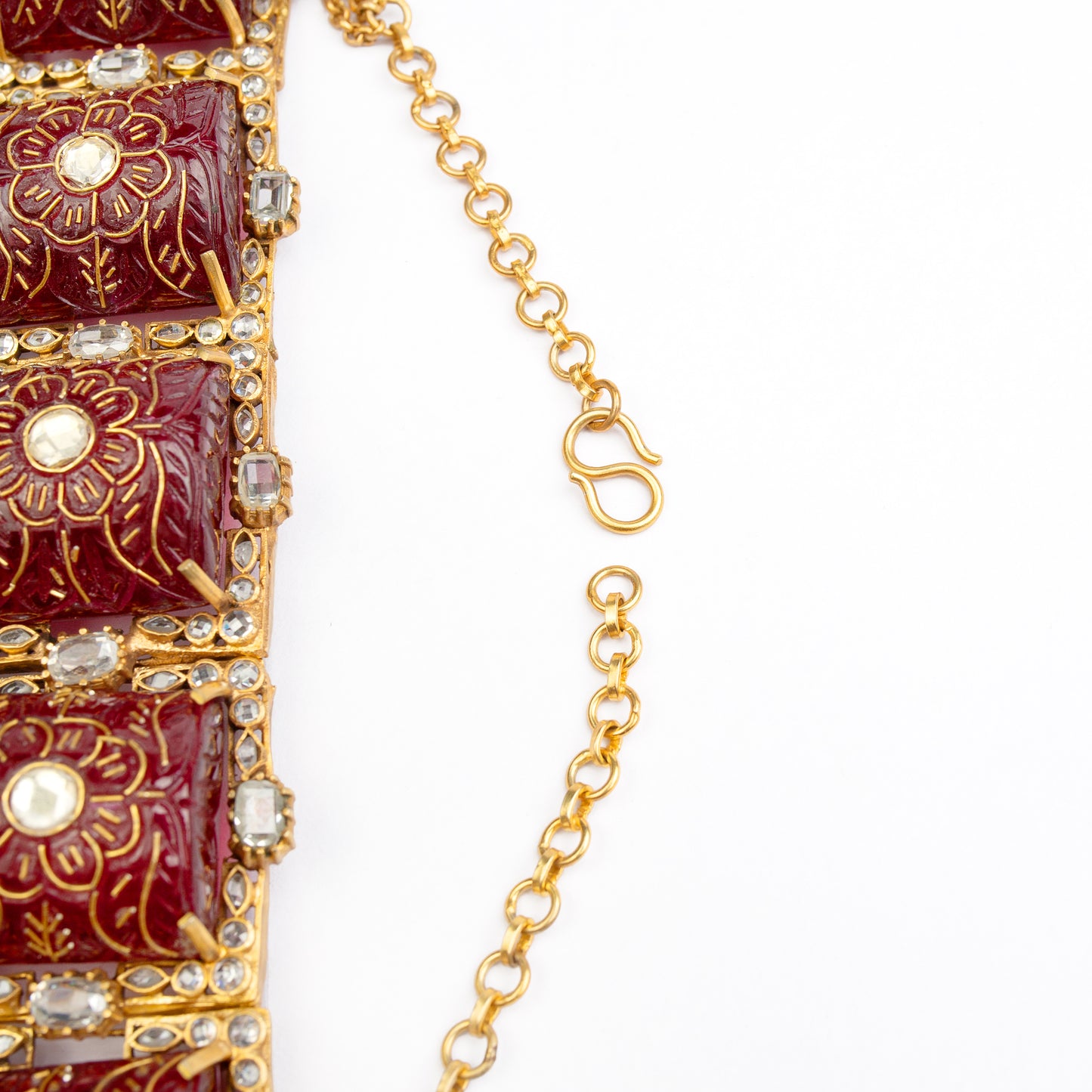 Ruhaniyaa Rhodolite Carved Stone Choker