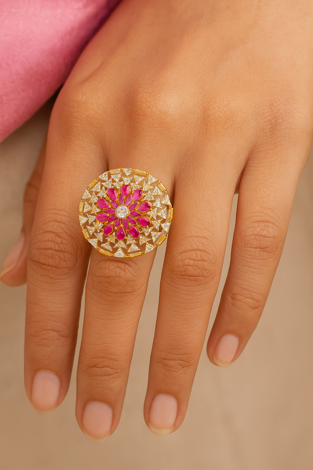 Gulzaar Zircon Bloom Ring