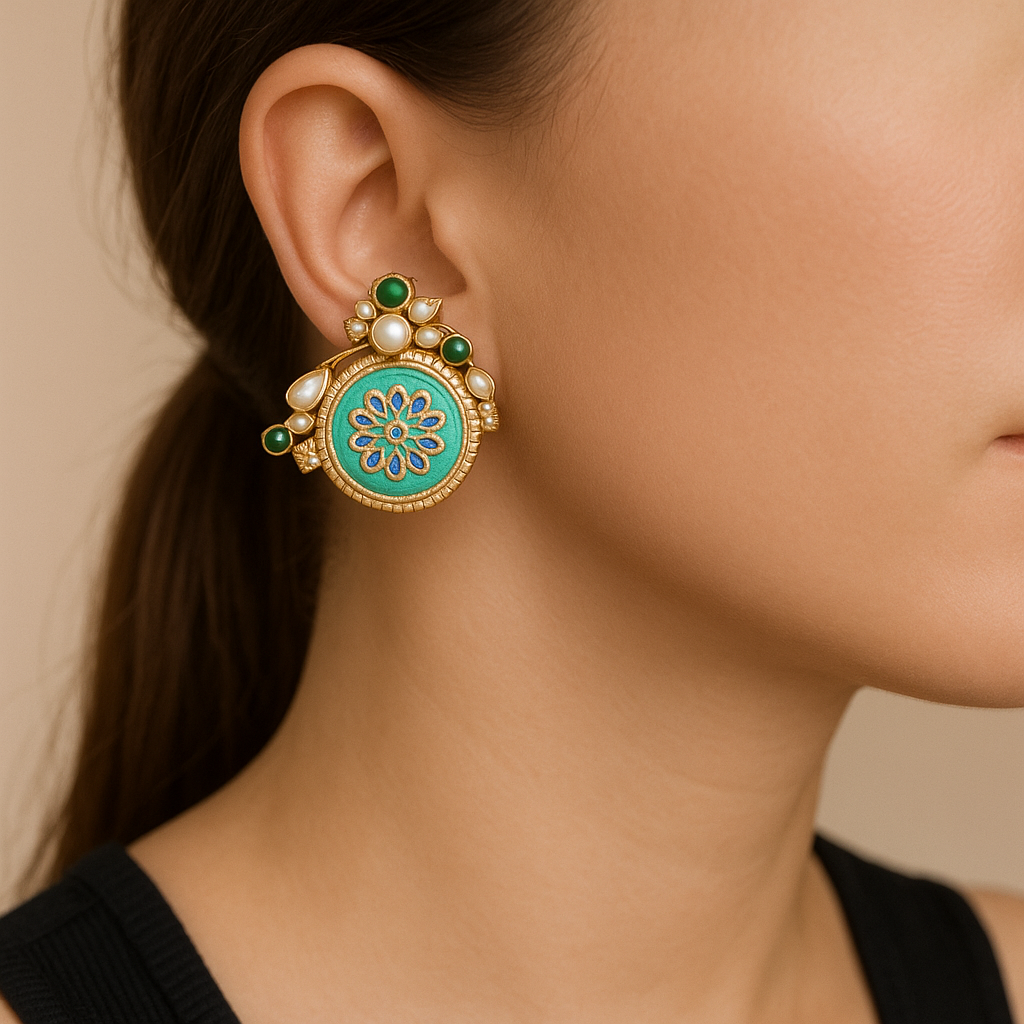 Meherbaan Enamel Bloom Earrings