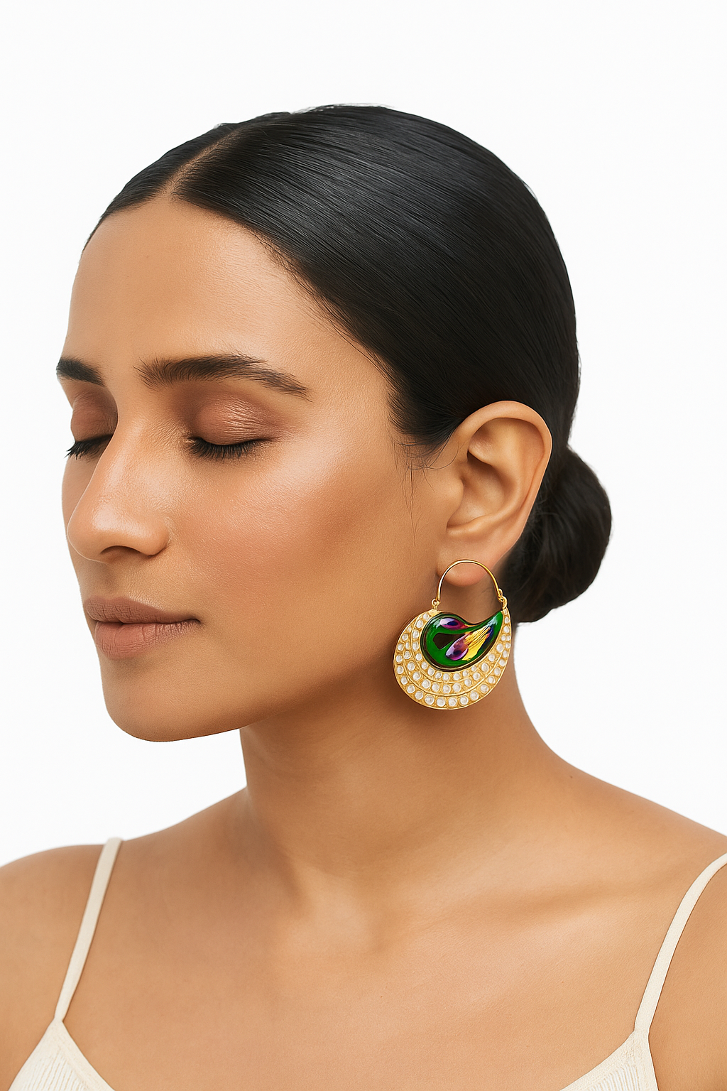 Peacock design enamelled Bali