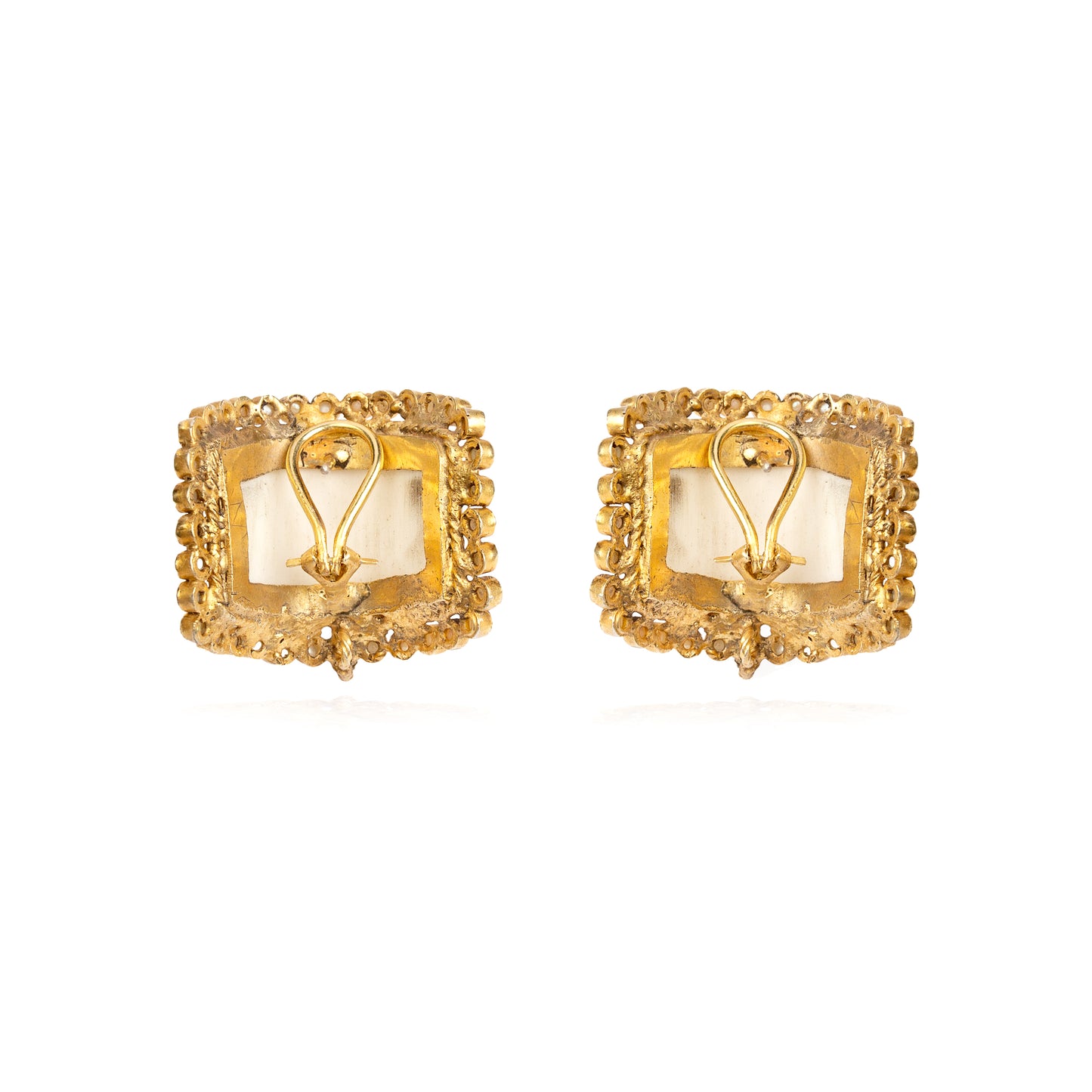 White onyx and pearl studded earrings