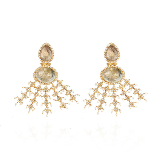 Ameira Smokey Crown Earrings