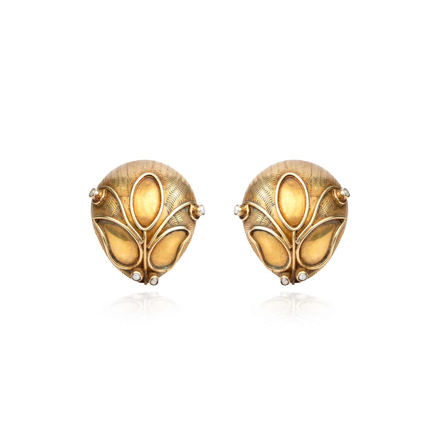Carved gold vintage finished earrings