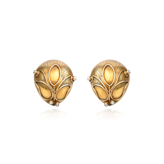 Carved gold vintage finished earrings