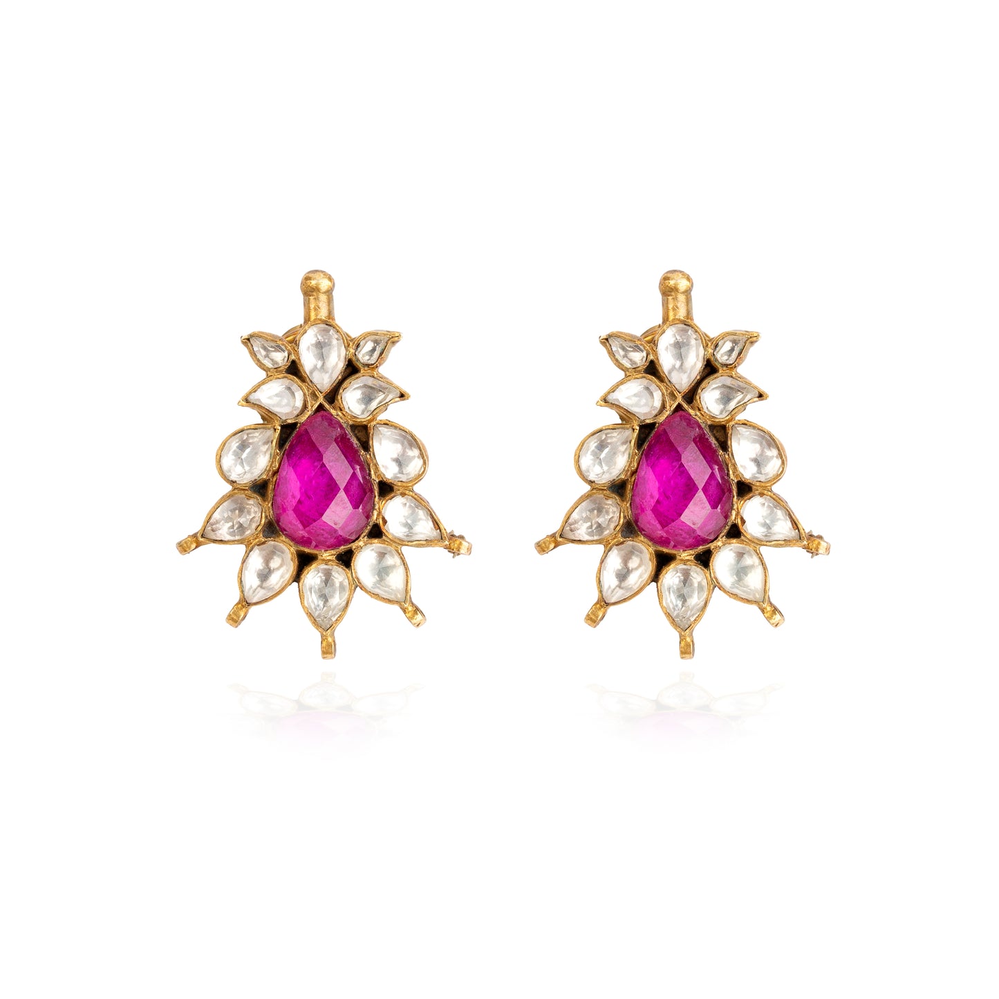 Ruhani Rhodolite Crystal Studs
