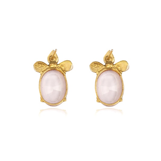 Elara Rose Quartz Studs