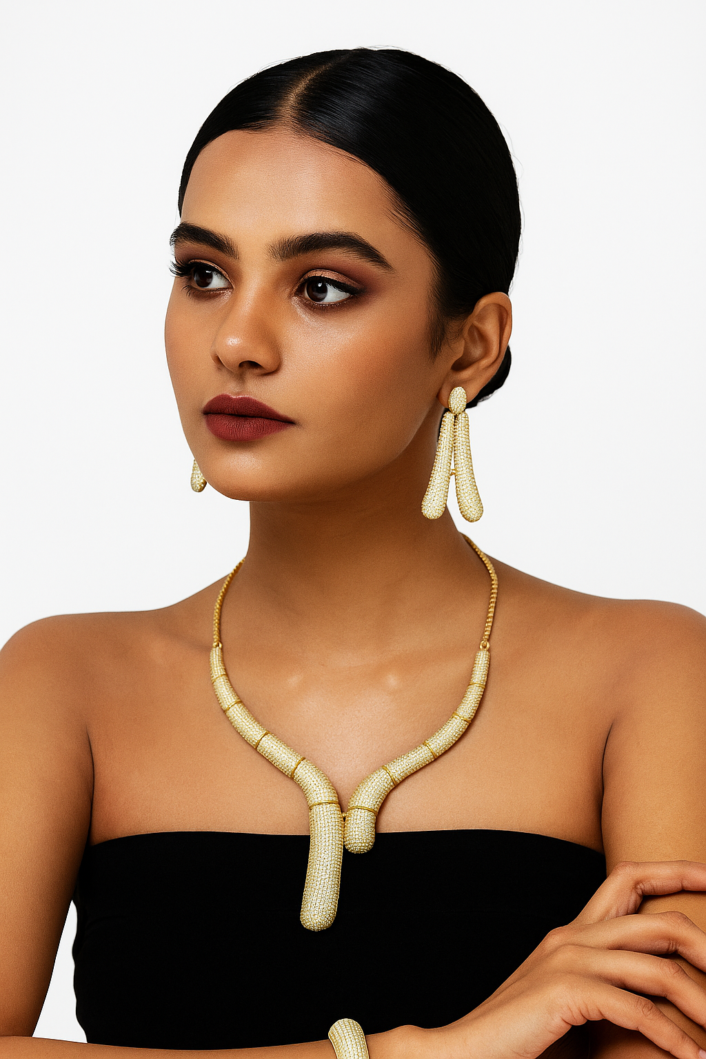 Golden Embrace Zirconia Set