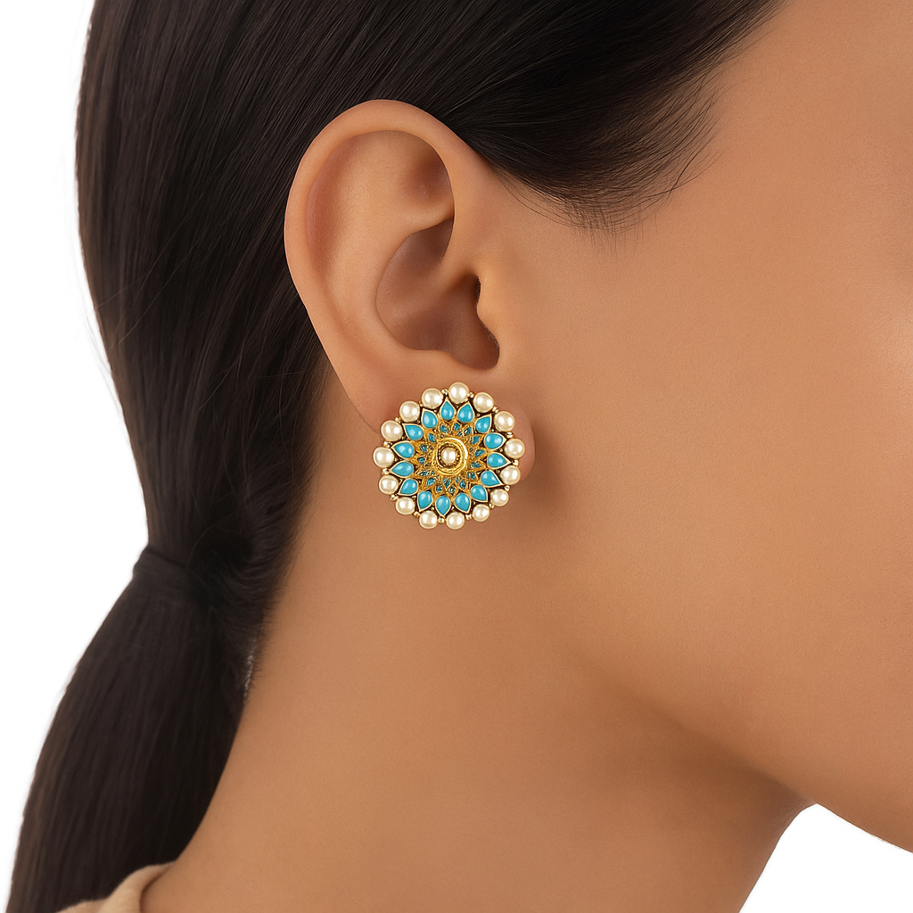 Firoza and Kundan studs