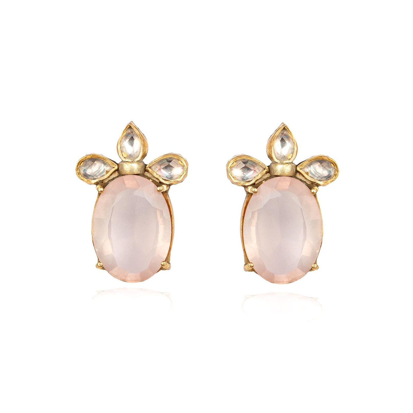Elara Rose Quartz Studs