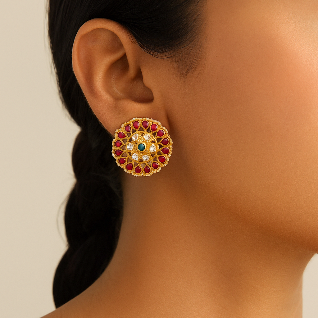 Ahemdabadi Kundan studs