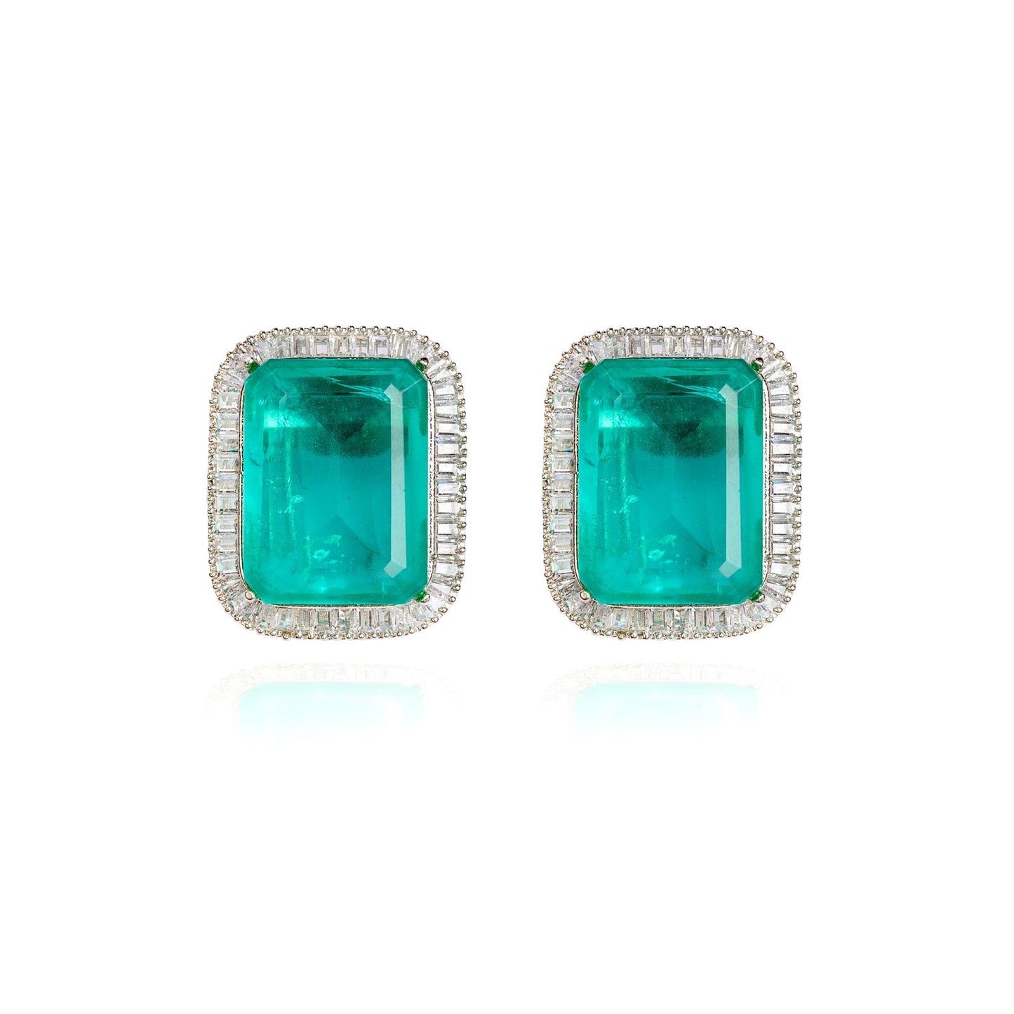 Opulence Baguette Emerald Earrings