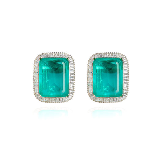 Opulence Baguette Emerald Earrings