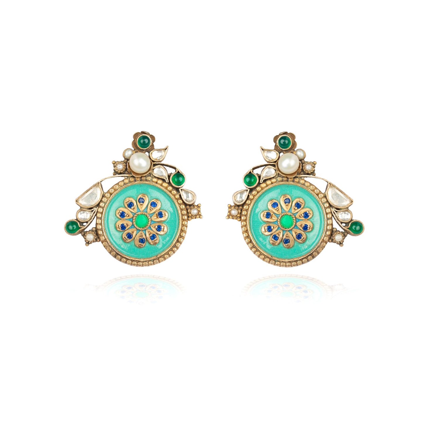 Meherbaan Enamel Bloom Earrings