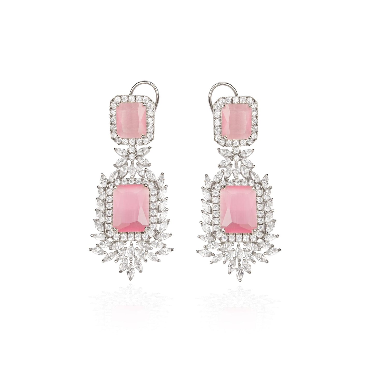 Pink Diamond Drop Earrings