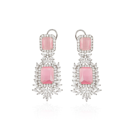Pink Diamond Drop Earrings