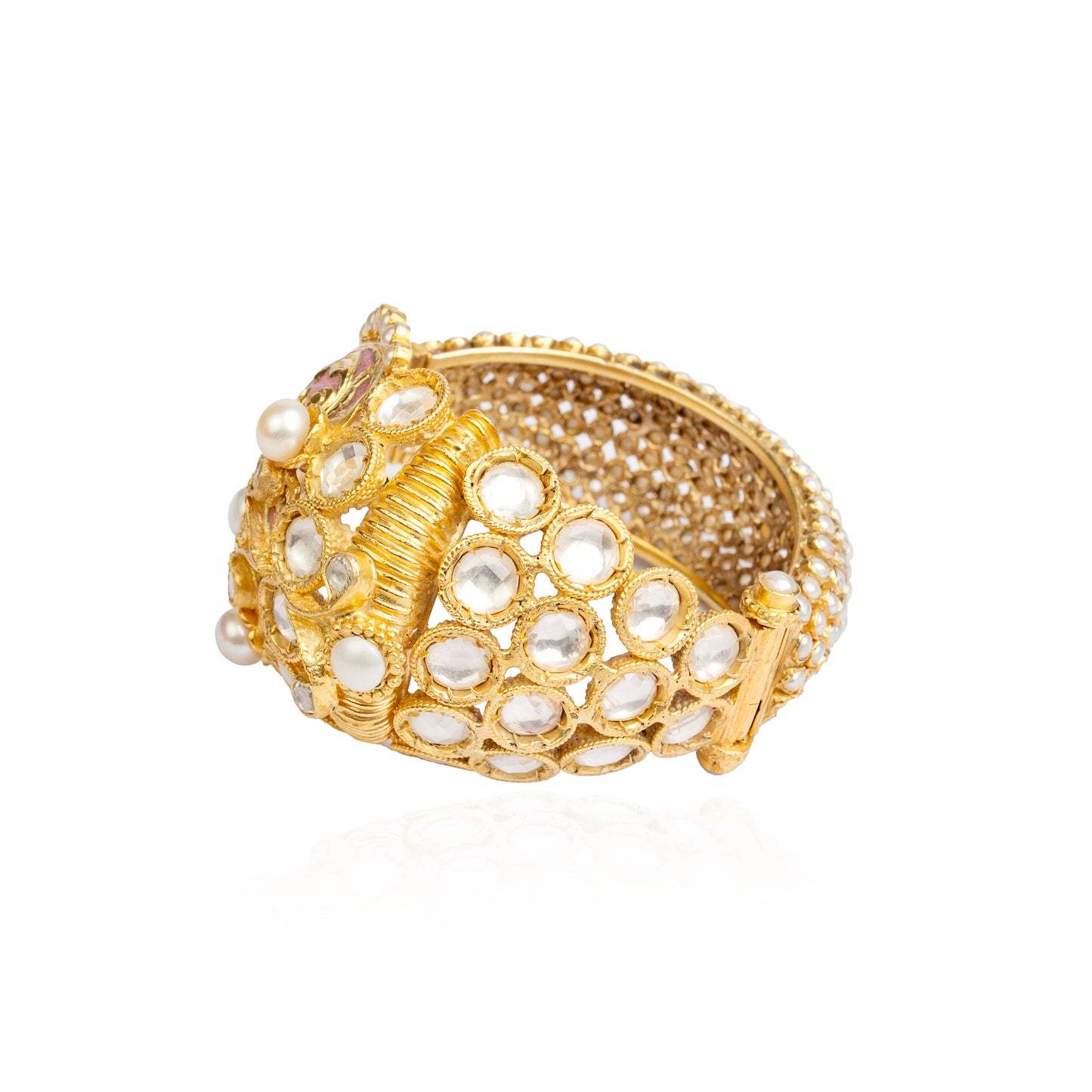 Gulrukh Pink Meenakari Pearl Bracelet