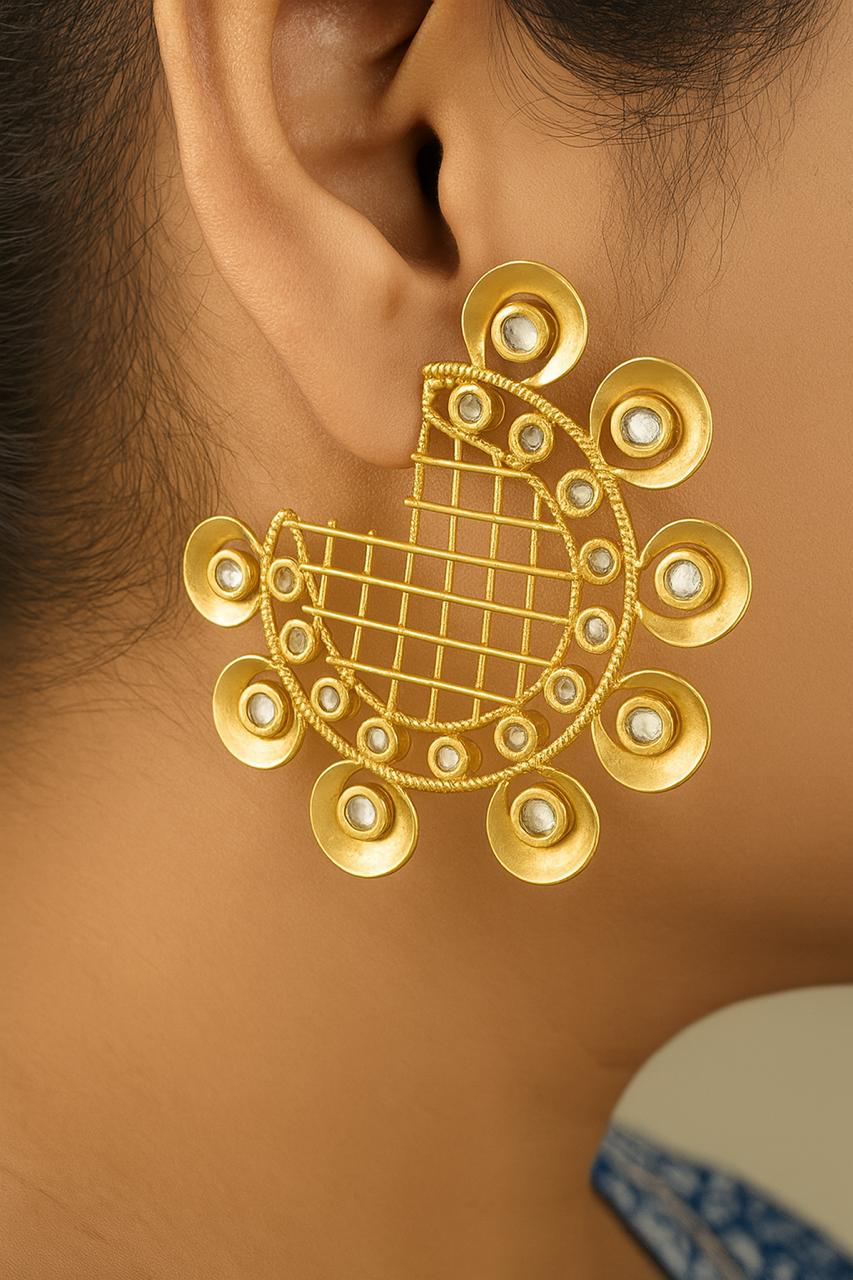 Pearl and gold hoops